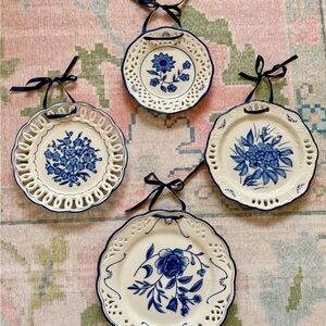 Blue and White Decorative Plates Set